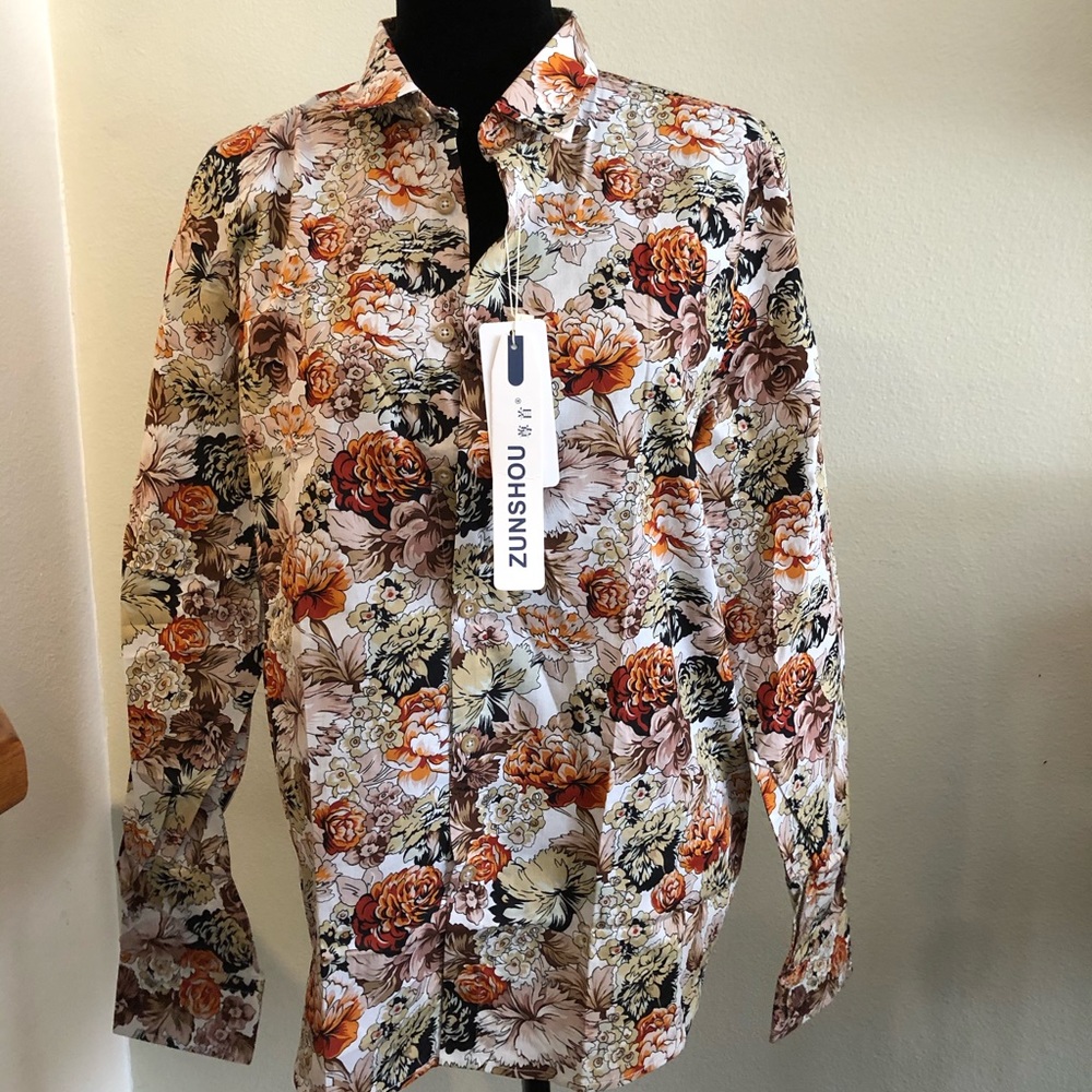 Sherbet paisley button down shirt